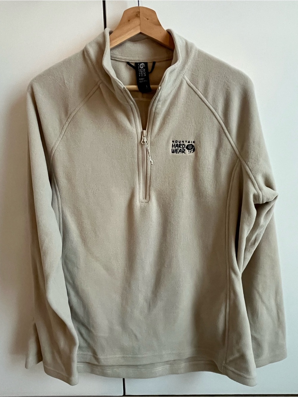 Mountain Hardwear Light Cream Quarter-Zip Fleece Pullover Sweatshirt Jacket